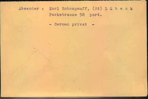 1946, Fernbrief ab LÜBECK mit miF amerikanischer, britischer, deutscher Druck