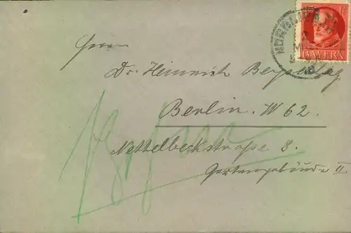 1918, Werbung "Kathreiners Malzkaffee, Brief aus Nördlingen, Bayern