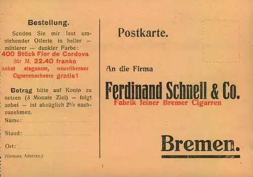 1920er, Werbekarte, advertisment card , cigars, Zigarren, tobacco, Tabak