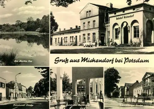 MICHENDORF b. POTSDAM,; Bahnhof, Autobahn-Raststätte, Schmaberger Str., Hertha See, ungebraucht