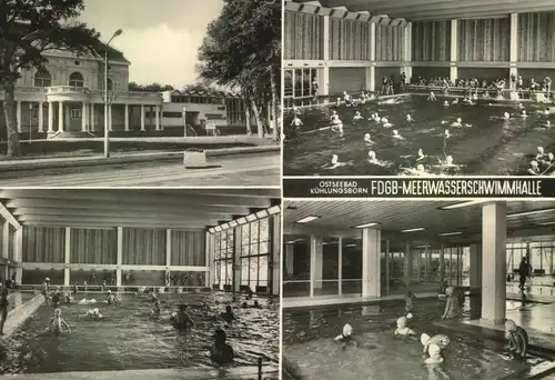 1975-KÜHLUNGSBORN-Ostseebad; FDGB-Meerwasserschwimmhalle, Stempel BAD DOBERAN, gelaufen