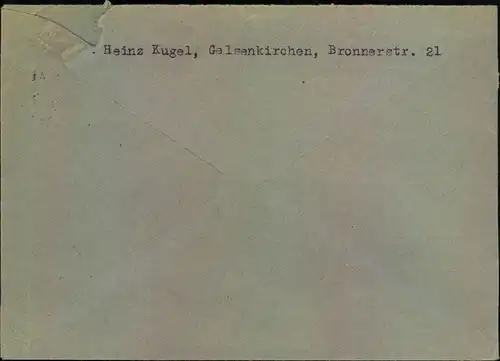 1952, Drucksache per Einscshreiben mit 4 und 2-mal 20 Pfg. Posthorn ab UELZEN. Klappe angeklebt Umschlag links etwas geb
