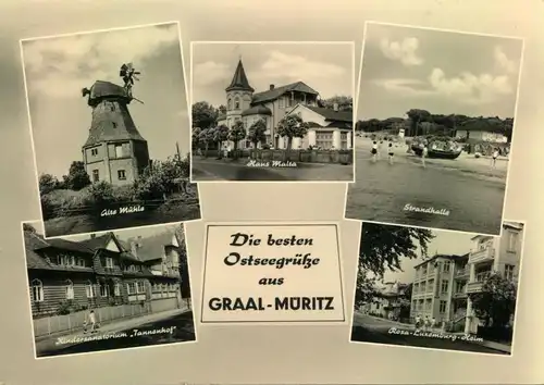 GRAAL-MÜRITZ, alte Mühle, Haus Malta, Kindersanatorium "Tannenhof", Rosa-Luxemburg-Heim, Strandbad/-halle, gelaufen 1967