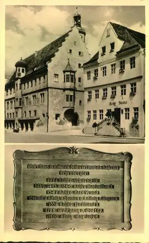 NÖRDLINGEN 1954, Hotel zur Sonne, ehemals Kaiserhof, gelaufen