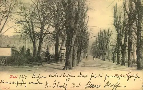 KIEL 1904, Wasser-Allee, No. 98, Litfaßsäule, gelaufen