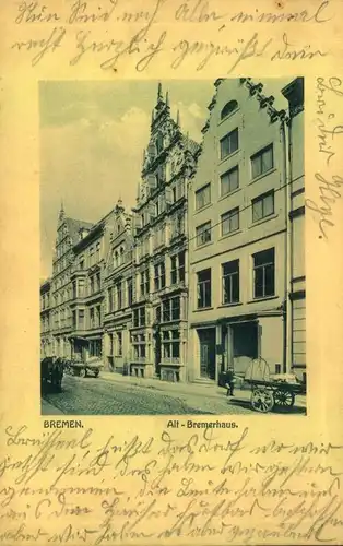 BREMEN 1914; Alt-Bremerhaus, als Feldpost gelaufen, Res=Inf.=Reg. Nr. 77 I. Batl.,