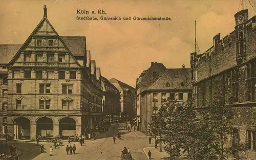 KÖLN a. Rhein 1921, Stadthaus, Gürzenich, Gürzenicherstraße,