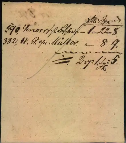 1837, Postschein von ELBING für einen Brief nach Marienwerder.