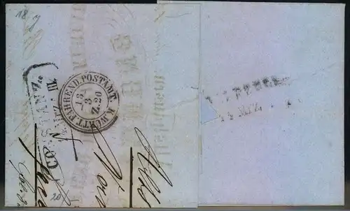 1862, Muster ohne Wert mit 6 Kreuzer grünolivWappen gezähnt mit Steigbügelstempel ALTSHAUSEN nach Rudolfszell. Zähnung d