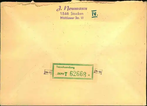 1975, Einschreiben, R-Telle mit Notstempel ""1426 Hohen Neuendorf"".