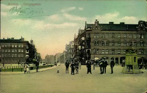 1909, ""Fra Sverige M"" Schiffspost L2 auf Ansichtskarte ab Malmö nach Kopenhagen.