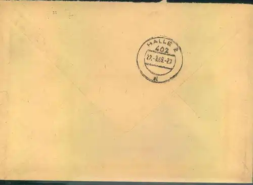 1969, ZKD-Brief aus WOLFEN, Absender "VEB Filmfabrik" mit rotem "Aushändigung als gewöhnliche Postsendung"