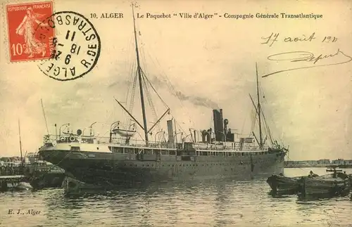 MARINE FRANCAISE1911, Paquebot "Ville d 'Alger"
