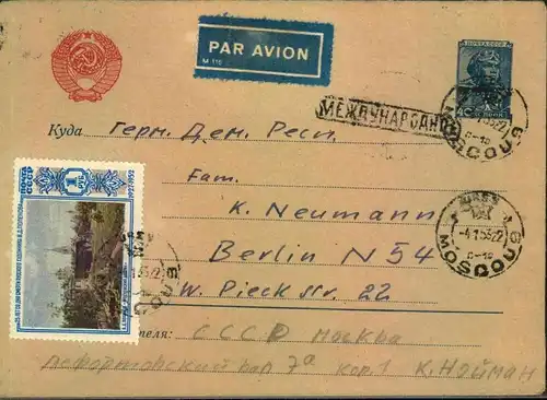 RUSSIA/SOVJETUNION: break up postal history dealer`s stock - 1957