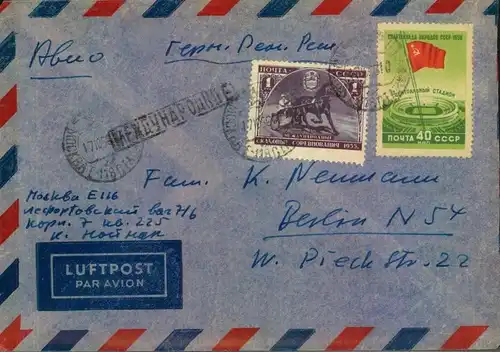 RUSSIA/SOVJETUNION: break up postal history dealer`s stock - 1956