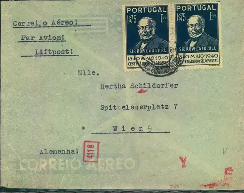 1940 (appr.) airmail ro Vienna with german censor