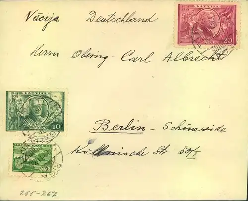 1938, cover from RIGA to Germany