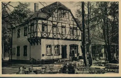 1943, Waldgaststätte "Forsthaus Gehespitz" Neu Isenburg, gelaufen