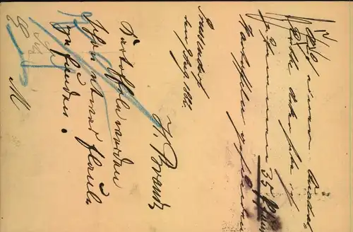 1882, "STUMSDORF BAHNHOF" Ra3 auf 5 Pfg. Ganzachenkarte nach Halle a. S.