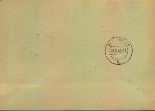 1945, OST-SACHSEN, 6 Pfg. nur senkrecht durchstochen mit Eckrand-10-er-Block geprüft Ströh BPP