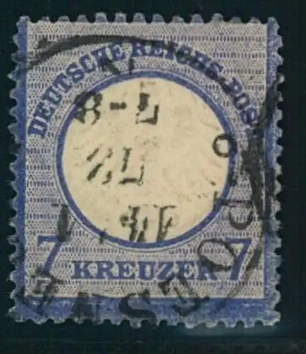 1872: Michel-Nr. 10, 7 Kreuzer kleiner Brustschild (120,-)