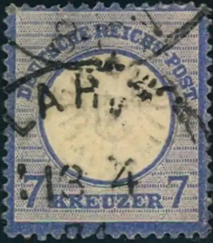 1872: Michel-Nr. 26, 7 Kreuzer großer Brustschild (90,,-)