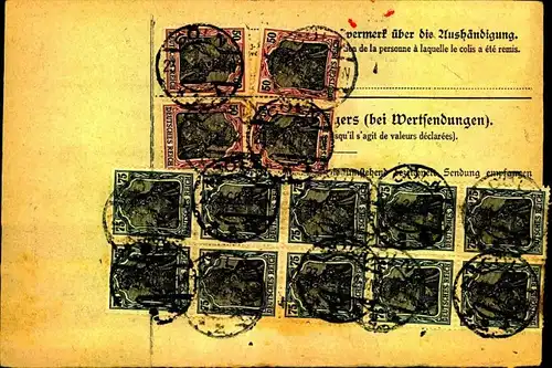 1920: Auslandspacketkarte ab CÖLN 10 in die Schweiz, Germania, ansehen