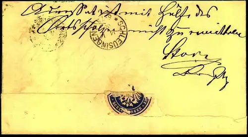 1888: Ortsbrief mit 5 Pfg. in SCHLEUSINGEN. Seltenere Verwendung