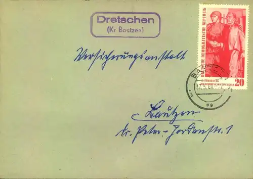 POSTSTELLENSTEMPEL "Dretschen ( Kr. Bautzen)