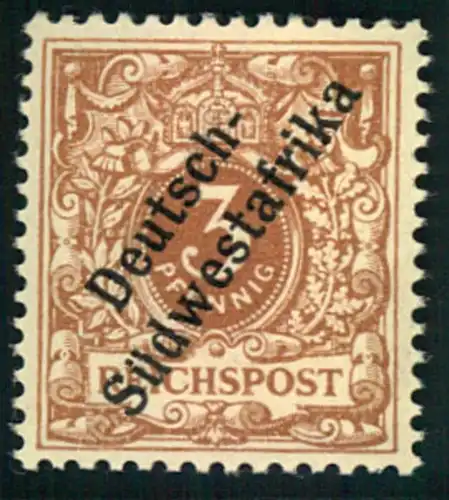 1897, 3 Pfg. Krone/Adler, hellockerbraun postfrisch doppelt geprüft Jäschke-Lantelme BPP