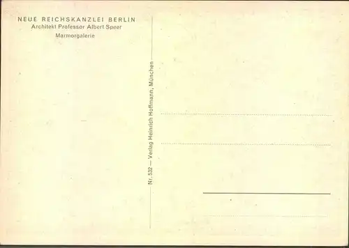 1940, "NEUE REICHSKANZLEI BERLIN2 ungebrauchte Farbkarte