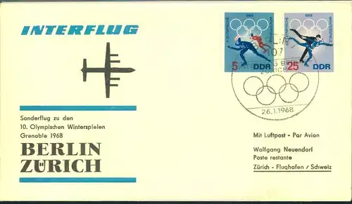 1960/1968, 11 Erstflugbelege Lufthansa/Interflug der DDR