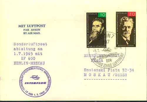 1960/1968, 11 Erstflugbelege Lufthansa/Interflug der DDR