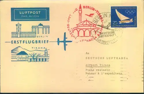 1960/1968, 11 Erstflugbelege Lufthansa/Interflug der DDR