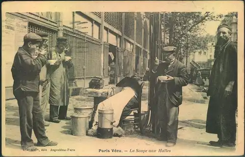 1909, "Paris Vécú - La Soupe aux Halles" posted from USA to Switzerland