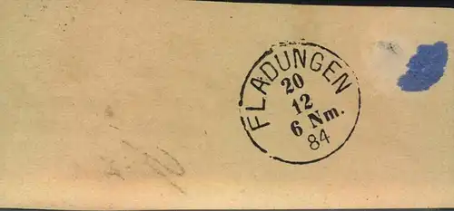 1884, Aufgab-SChein über eine Post-Anweisung ab FLADUNGEN