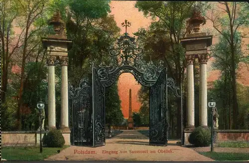 1913, HOTEL-BRISTOL BERLIN EING. seltener Hotel-Eingngsstempel auf Postkarte von Potsdam