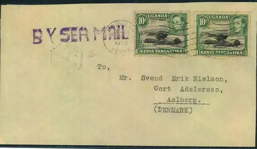 KENYA, UGANDA, TANGANYIKA, 1956, letter "By Sea Mail" to Germany