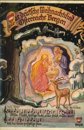 1934, Postkarte "Das deutsche Weihnachtslied aus Österreichs Bergen"