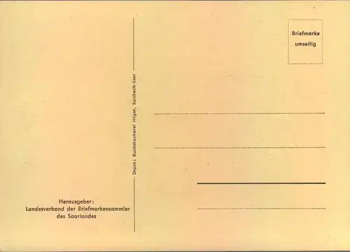 1951, 275 Jubiläum Reformation Calvin/Lther (Saar Michel # 308)