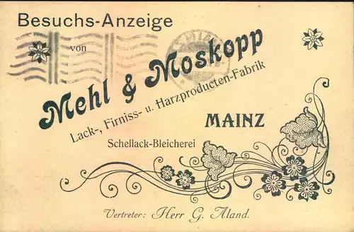 1805, MAINZ: Bickerdicke Maschinenstempel auf toller Besuchs-Anzeige