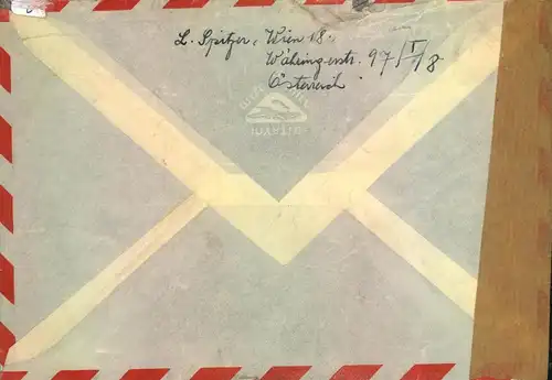 1953, Luftpostbrief mit Vögel-Frankatur nach Holland