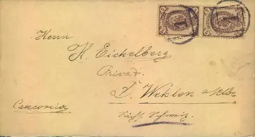 1901, envelope with ST. PETERSBURG "1" numeral to Switzerland