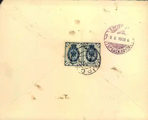 1908, regsietred letter from KURSK