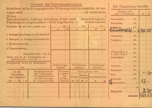 1946, Nachnahmekarte mit 6 und 2-mal 20 Pfg. Ziffer ab HIDLBURGHAUSEN