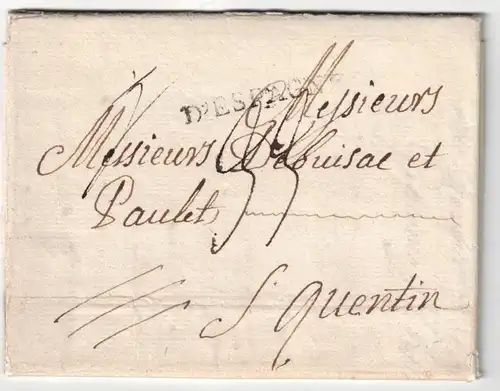 1788, folded letter with full content from LISBOA with transit "D'` ESPAGNE" to France