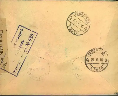 1916, censored letter to Red Cross in Geneva forwarded to "Dorf Rothbach (Elsaß) - TP.O.: postmark