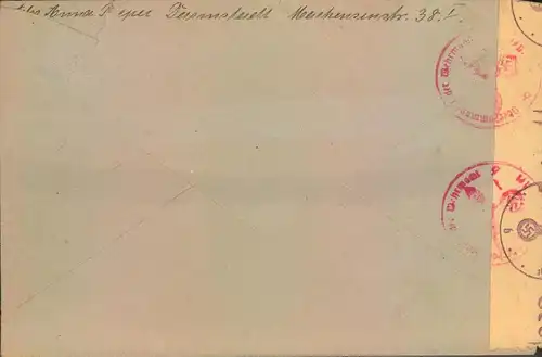 1943, seltene 22 Pfg. Frankatur auf Luftpost zum "Europaporto" ab DARMSTADT nach Norwegen