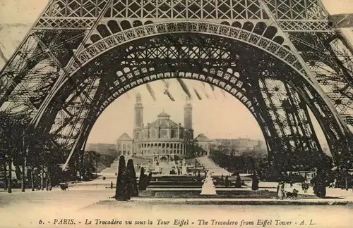 1930,üüc showing "Eiffeltower" mit machine cancellation of PARIS