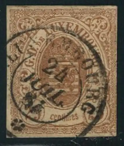 1865, 25 Ct. Wappen geschnitten fast ideal gestempelt. Michel Nr. 8 - 350,-